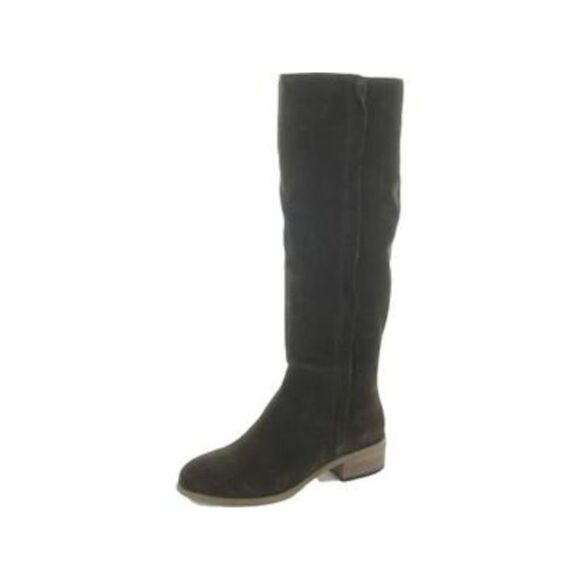 SPLENDID Shoes - SPLENDID Womens Brown Keaton Round Toe Stacked Heel Leather Riding Boot 7.5